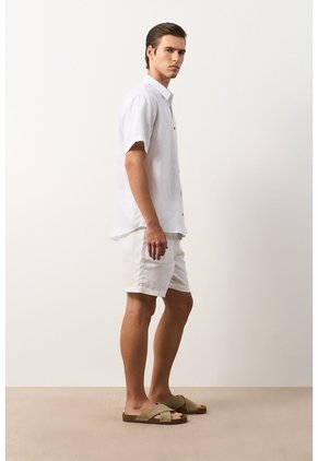 Camisa En Lino Manga Corta Siena Para Hombre Camisa En Lino Manga Corta Siena Para Hombre Blanco M VÉLEZ