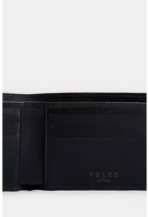 Billetera Montt De Cuero Para Hombre Acabado Brillo Billetera Montt De Cuero Para Hombre Acabado Brillo Negro VÉLEZ