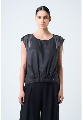 Camisa Hydra Manga Sisa Para Mujer Flecos Millaré Camisa Hydra Manga Sisa Para Mujer Flecos Millaré Negro XL VÉLEZ Vélez