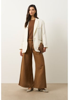 Pantalón Loa Palazzo Tiro Alto Para Mujer Pantalón Loa Palazzo Tiro Alto Para Mujer Miel 12 VÉLEZ
