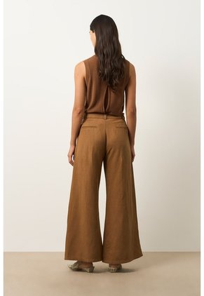 Pantalón Loa Palazzo Tiro Alto Para Mujer Pantalón Loa Palazzo Tiro Alto Para Mujer Miel 12 VÉLEZ