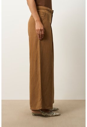 Pantalón Loa Palazzo Tiro Alto Para Mujer Pantalón Loa Palazzo Tiro Alto Para Mujer Miel 12 VÉLEZ