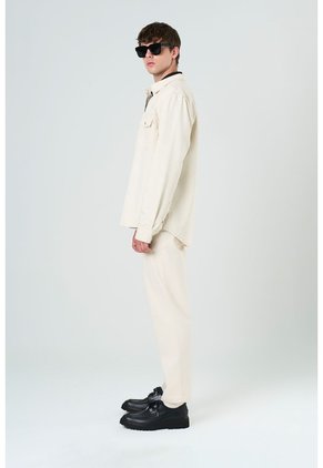 Sobrecamisa Manga Larga Elon Para Hombre Semi Fitted Sobrecamisa Manga Larga Elon Para Hombre Semi Fitted Crema M VÉLEZ