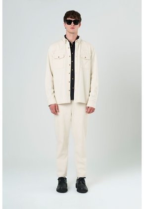 Sobrecamisa Manga Larga Elon Para Hombre Semi Fitted Sobrecamisa Manga Larga Elon Para Hombre Semi Fitted Crema M VÉLEZ