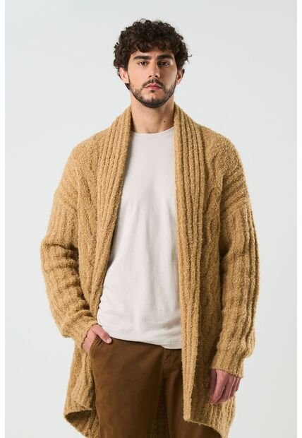 Cardigan Acanalado Para Hombre Selva Cardigan Acanalado Para Hombre Selva Miel XXL VÉLEZ