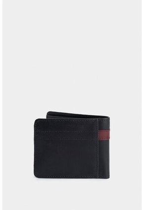 Billetera De Cuero Leather Contrastes Negro Billetera De Cuero Leather Contrastes Negro VÉLEZ