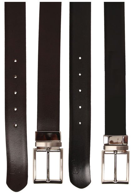 Hebilla Correa Doble Faz Velez Cinturón Doble Faz Negro-Café Vélez