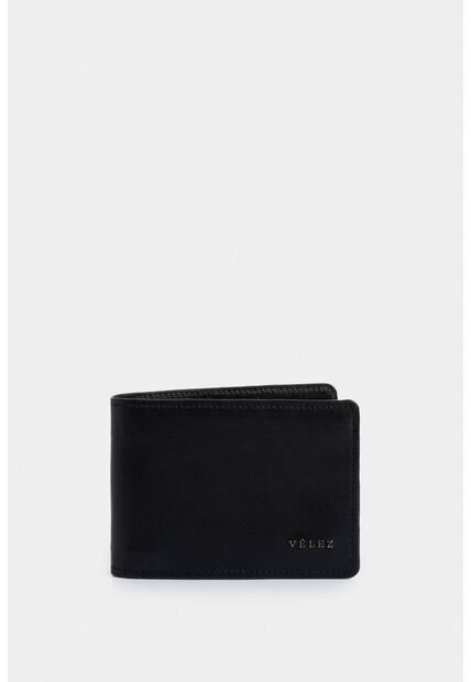Billetera Montt De Cuero Para Hombre Acabado Brillo Billetera Montt De Cuero Para Hombre Acabado Brillo Negro VÉLEZ
