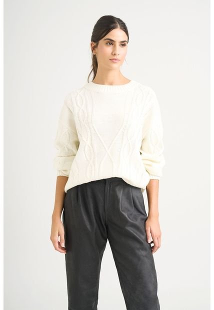 Sweater Tejido Layla Para Mujer Efecto Resinado Sweater Tejido Layla Para Mujer Efecto Resinado Crema XL Vélez