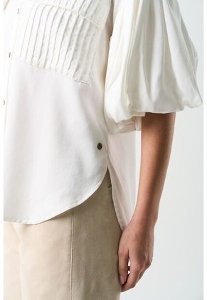 Camisa Galera Para Mujer Manga Abombada Camisa Galera Para Mujer Manga Abombada Blanco M VÉLEZ