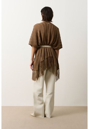 Cárdigan Tipo Poncho Tejido Para Mujer Quena Cárdigan Tipo Poncho Tejido Para Mujer Quena Miel S VÉLEZ