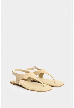 Sandalia Plana En Cuero Para Mujer Cienaga Sandalia Plana En Cuero Para Mujer Cienaga Crema 41 VÉLEZ