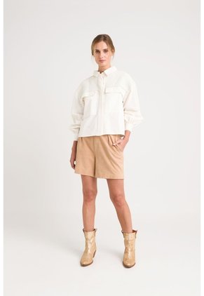 Chaqueta Oversized Iris En Lino Para Mujer Almilla Tejida Chaqueta Oversized Iris En Lino Para Mujer Almilla Tejida Crema S VÉLEZ