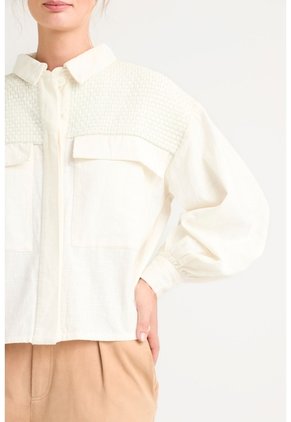 Chaqueta Oversized Iris En Lino Para Mujer Almilla Tejida Chaqueta Oversized Iris En Lino Para Mujer Almilla Tejida Crema S VÉLEZ