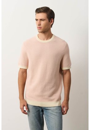 Camiseta Tejida Para Hombre Lascar Camiseta Tejida Para Hombre Lascar Rosado L VÉLEZ