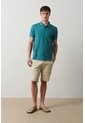 Polo Manga Corta Essential Para Hombre Textura Polo Manga Corta Essential Para Hombre Textura Azul Aguamarina XS VÉLEZ de Vélez