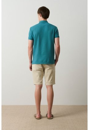 Polo Manga Corta Essential Para Hombre Textura Polo Manga Corta Essential Para Hombre Textura Azul Aguamarina XS VÉLEZ