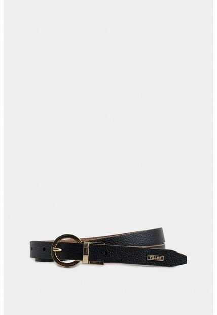 Cinturón Doble Faz Tulipan De Cuero Para Mujer Puntera Hexagonal Cinturón Doble Faz Tulipan De Cuero Para Mujer Puntera Hexagonal Negro S VÉLEZ