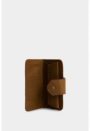 Billetera Porta Chequera Extravaganza De Cuero Para Mujer Grabado Billetera Porta Chequera Extravaganza De Cuero Para Mujer Grabado Miel VÉLEZ