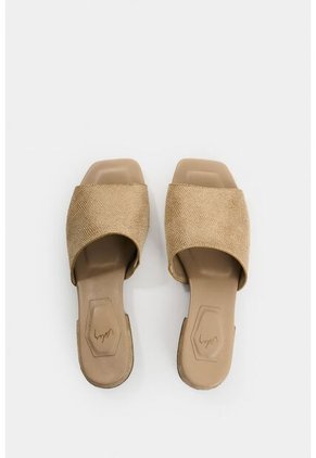 Sandalia Plana De Cuero Gamuzado Y Folia Para Mujer Coralia Sandalia Plana De Cuero Gamuzado Y Folia Para Mujer Coralia Arena 37 VÉLEZ