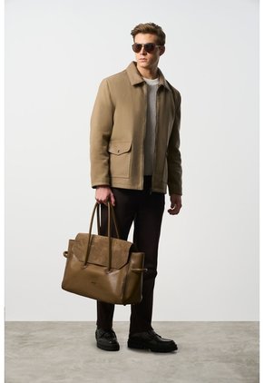 Chaqueta De Tela Y Cuero Para Hombre Oroa Chaqueta De Tela Y Cuero Para Hombre Oroa Tabaco L VÉLEZ