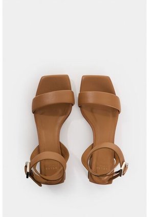 Sandalia Tacón Ursa De Cuero Para Mujer Amarre Talón Sandalia Tacón Ursa De Cuero Para Mujer Amarre Talón Miel 37 VÉLEZ