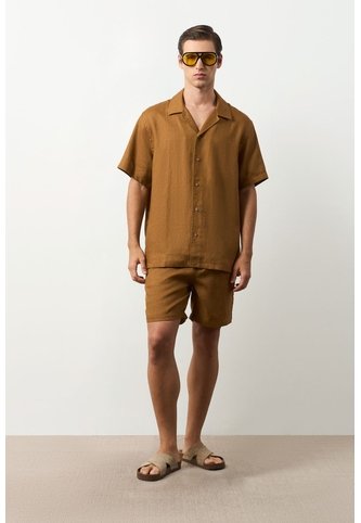 Camisa Manga Corta En Lino Para Hombre Málaga Camisa Manga Corta En Lino Para Hombre Málaga Cafe S VÉLEZ Vélez