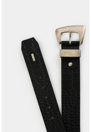 Cinturón Unifaz De Cuero Grabado Para Mujer Cleo Cinturón Unifaz De Cuero Grabado Para Mujer Cleo Negro M VÉLEZ