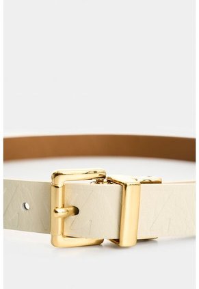 Cinturón Doble Faz Calix De Cuero Para Mujer Monogram Cinturón Doble Faz Calix De Cuero Para Mujer Monogram Blanco M VÉLEZ