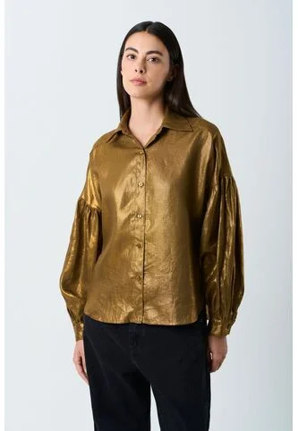 Camisa Gale De Lino Para Mujer Oversized Camisa Gale De Lino Para Mujer Oversized Cafe Claro S VÉLEZ Vélez