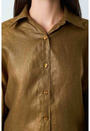 Camisa Gale De Lino Para Mujer Oversized Camisa Gale De Lino Para Mujer Oversized Cafe Claro S VÉLEZ