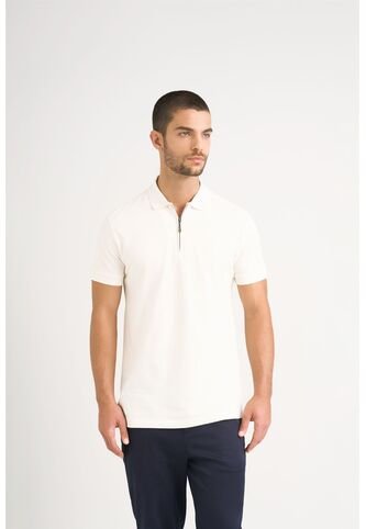 Polo Casual Algodón Para Hombre Cremallera Polo Casual Algodón Para Hombre Cremallera Crema S VÉLEZ Vélez