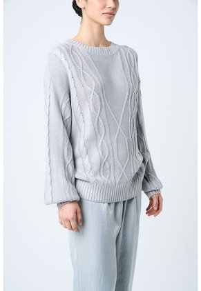 Sweater Tejido Layla Para Mujer Efecto Resinado Sweater Tejido Layla Para Mujer Efecto Resinado Gris L VÉLEZ
