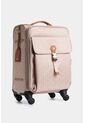 Maleta De Viaje Bloom En Jacquard Para Mujer Apliques Cuero Maleta De Viaje Bloom En Jacquard Para Mujer Apliques Cuero Beige VÉLEZ de Vélez