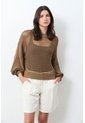 Sweater Tejido Taroa Para Mujer Semi Cropped Sweater Tejido Taroa Para Mujer Semi Cropped Miel L VÉLEZ de Vélez