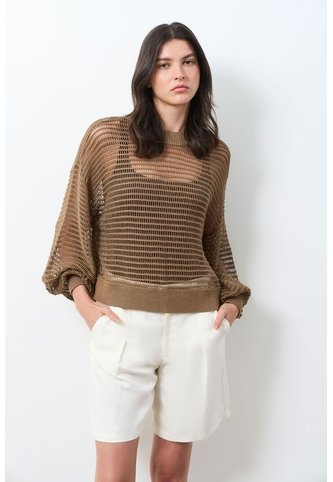 Sweater Tejido Taroa Para Mujer Semi Cropped Sweater Tejido Taroa Para Mujer Semi Cropped Miel L VÉLEZ Vélez