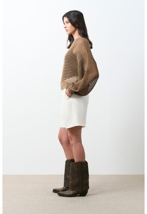 Sweater Tejido Taroa Para Mujer Semi Cropped Sweater Tejido Taroa Para Mujer Semi Cropped Miel L VÉLEZ