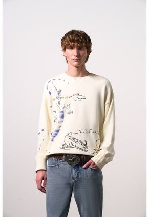 Sweater Tejido Para Hombre Dino Sweater Tejido Para Hombre Dino Crema L VÉLEZ