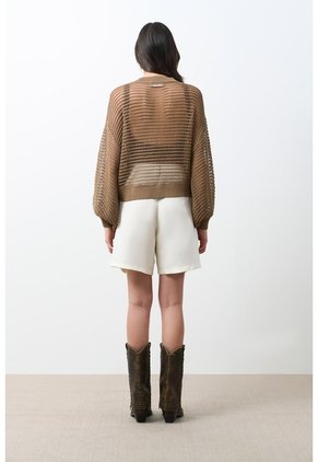 Sweater Tejido Taroa Para Mujer Semi Cropped Sweater Tejido Taroa Para Mujer Semi Cropped Miel L VÉLEZ