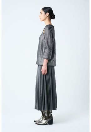Falda Plisada Alma Para Mujer Tejido De Punto Falda Plisada Alma Para Mujer Tejido De Punto Gris 12 VÉLEZ