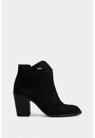 Botines Alpha De Cuero Gamuzado Para Mujer Silueta Asimétrica Botines Alpha De Cuero Gamuzado Para Mujer Silueta Asimétrica Negro 36 VÉLEZ Vélez