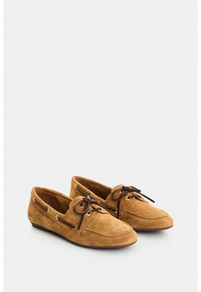 Mocasines De Cuero Gamuzado Para Mujer Gem Mocasines De Cuero Gamuzado Para Mujer Gem Miel 35 VÉLEZ