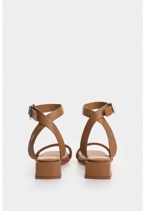 Sandalia Tacón Ursa De Cuero Para Mujer Amarre Talón Sandalia Tacón Ursa De Cuero Para Mujer Amarre Talón Miel 41 VÉLEZ