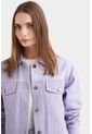 Chaqueta Calas En Denim Rígido Para Mujer Detalles Cuero Chaqueta Calas En Denim Rígido Para Mujer Detalles Cuero Lila XX VÉLEZ de Vélez