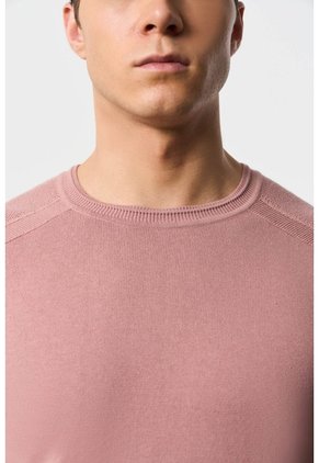 Sweater Tejido En Algodón Para Hombre Manga Ranglan Sweater Tejido En Algodón Para Hombre Manga Ranglan Rosado M VÉLEZ
