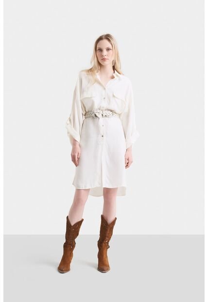 Camisa Maxi Misolis En Tejido Plano Para Mujer Efecto Diagonal Camisa Maxi Misolis En Tejido Plano Para Mujer Efecto Diagonal Blanco L Vélez