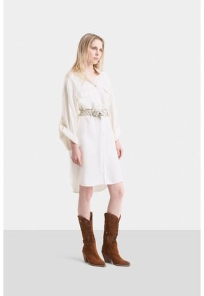 Camisa Maxi Misolis En Tejido Plano Para Mujer Efecto Diagonal Camisa Maxi Misolis En Tejido Plano Para Mujer Efecto Diagonal Blanco L Vélez