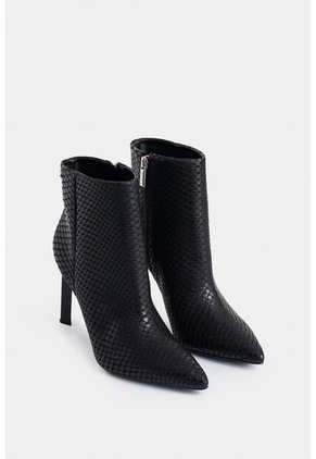 Botines Black De Cuero Para Mujer Snake Botines Black De Cuero Para Mujer Snake Negro 36 VÉLEZ