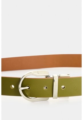 Cinturón Doble Faz En Cuero Para Mujer Morelia Cinturón Doble Faz En Cuero Para Mujer Morelia Verde Oliva XL VÉLEZ