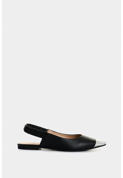 Baleta Ocaso De Cuero Para Mujer Puntera Metálica Baleta Ocaso De Cuero Para Mujer Puntera Metálica Negro 36 VÉLEZ